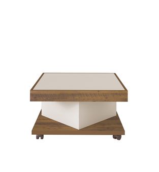 MESA DE CENTRO BERTOLINI Sahara Pino Con Off White