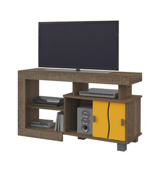MESA DE TV BERTOLINI SENNA CANELA AMARILLO PARA 42 PULGADAS