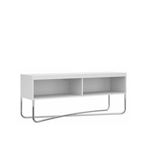 MESA DE TV BERTOLINI 1272 BLANCO CROMADO PARA 40 PULGADAS