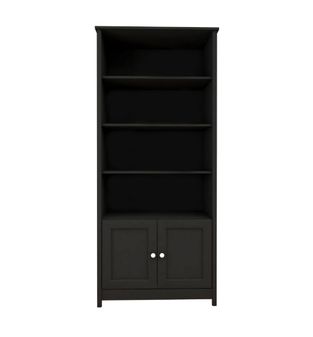 Estantería Librero Bertolini E 958 con 4 nichos 2 puertas color Negro