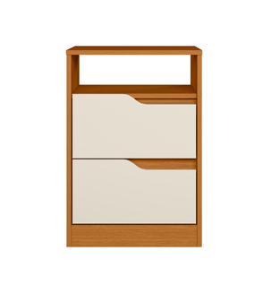 Buró Bertolini Sole con 2 cajones. | Tiradores doble vista Color Cinamomo Off White