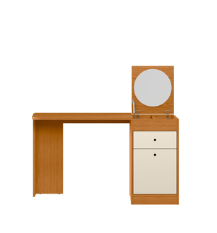 Tocador Bertolini Deseo Con Espejo Color Cinamomo Off White