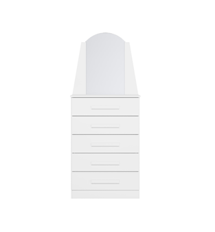 Cómoda Bertolini New Veneza con 5 cajones y espejo Color Blanco