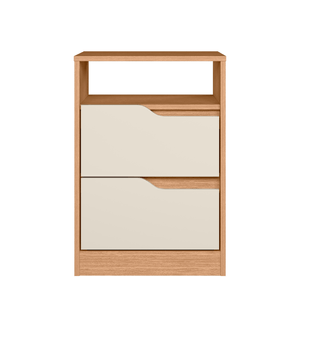 Buró Bertolini Sole con 2 cajones. | Tiradores doble vista Color Freijo Off White