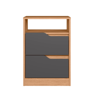 Buró Bertolini Sole con 2 cajones. | Tiradores doble vista Color Freijo Gris