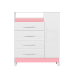 Cómoda closet Bertolini Turquesa 4 cajones 1 puerta 2 nichos Blanco