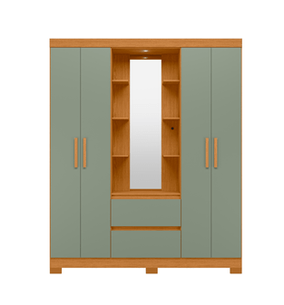 Ropero Bertolini Olympia espejo 4 puertas cinamomo Verde
