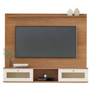 Panel mueble para TV  Bertolini Trama 65" Cinamomo Off White