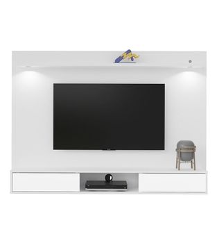 Panel Bertolini Platinum Hasta 65" con espejo y 1 Nicho color Blanco