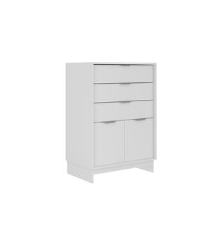 Cómoda Cajonera Bertolini 1112 con 3 Cajones 2 puertas color Blanco