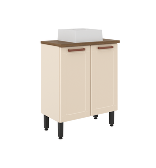 Mueble Gabinete para Baño Bertolini 8004 de piso con 2 puertas color Arena con Lavabo