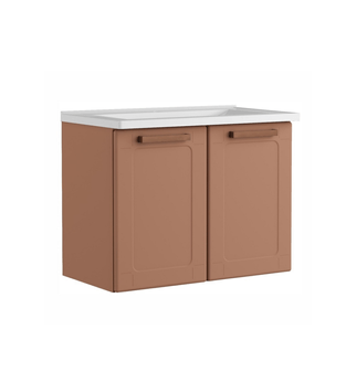 Gabinete para Baño Bertolini 8010 Flotante Terracota con 2 puertas y Lavabo