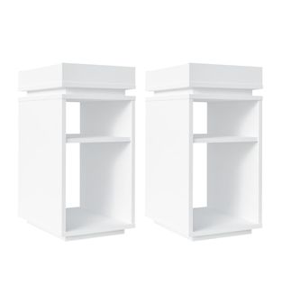 Kit 2 Mesas Laterales Bertolini Olivia Blanco 3 Estantes