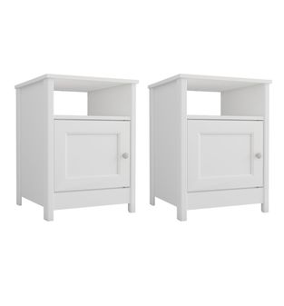 Par de Burós Mesitas de Noche Bertolini DM 120 Blanco