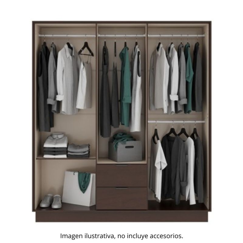 ropero closet ropero de madera bertolini 1138