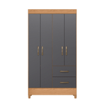 ropero armable de madera movyli freijo gris
