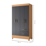 ropero de madera  closet para ropa bertolini movyli freijo gris