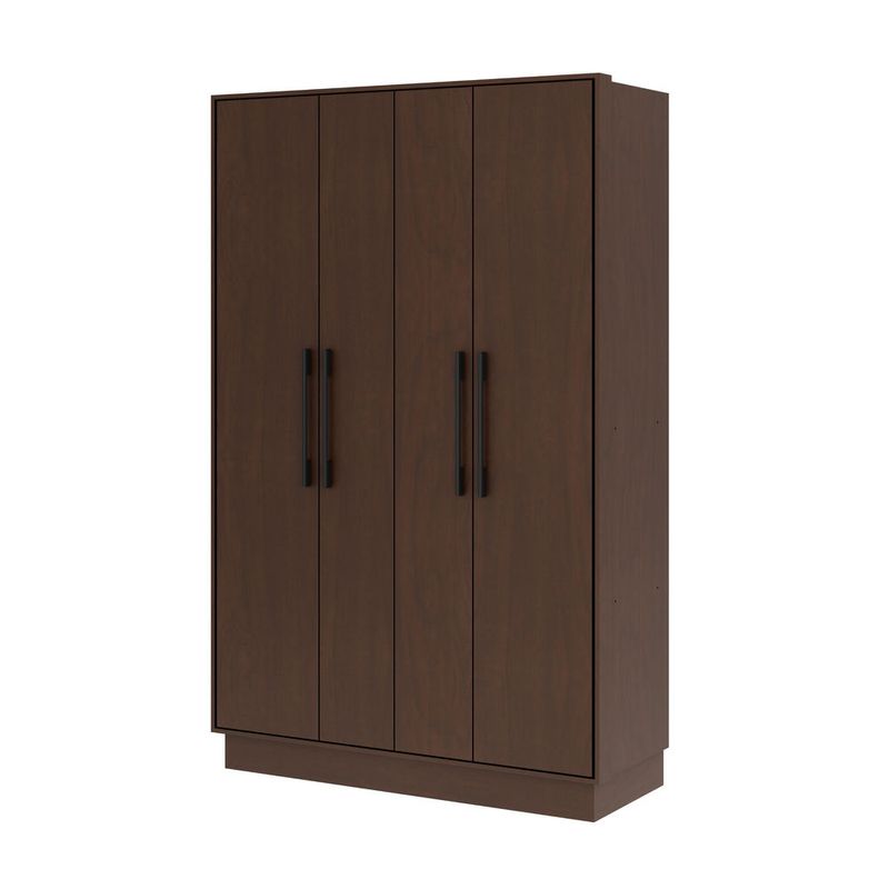 ropero closet armable Bertolini 1136 color chocolate 4 puertas 2 cajones