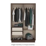 Interior de closet de madera con perchero y 2 cajones 1136 chocolate