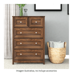 Cómodas para dormitorio Chifonier Organizador 5 cajones color Imbuia mueble cajonera para dormitorio