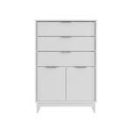 cómoda cajonera Bertolini 1112 color blanco con 3 cajones y 2 puertas para recámara