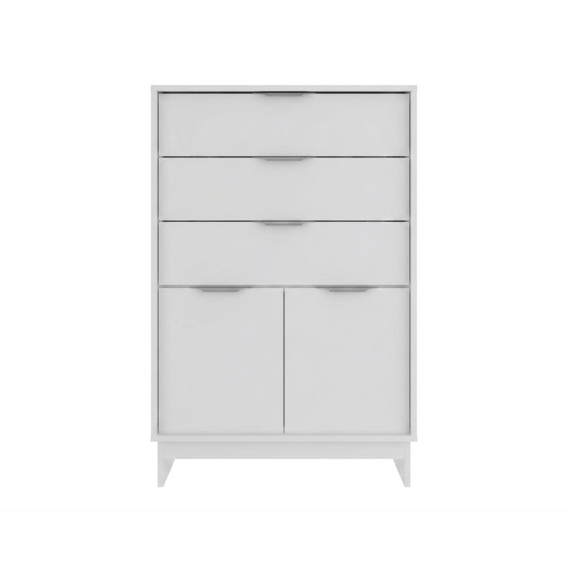 cómoda cajonera Bertolini 1112 color blanco con 3 cajones y 2 puertas para recámara