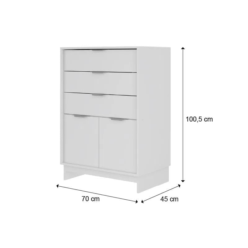 cómoda cajonera blanca para recámara bertolini 1112 Chifonier moderno