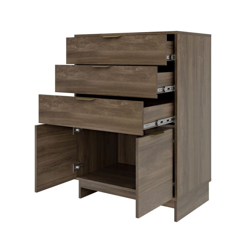 Mueble cajonera con 2 puertas abatibles e interior espacioso para dormitorio 1112 Legno