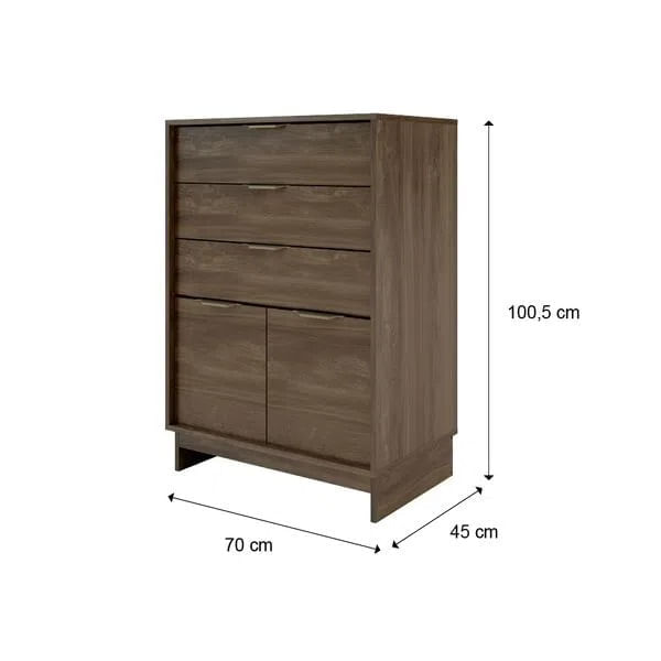 Cómoda cajonera para recámara moderna Bertolini 1112 color Legno