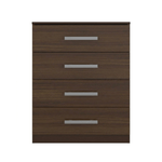 Cómoda cajonera Bertolini 565 con 4 cajones color chocolate alto brillo para recámara