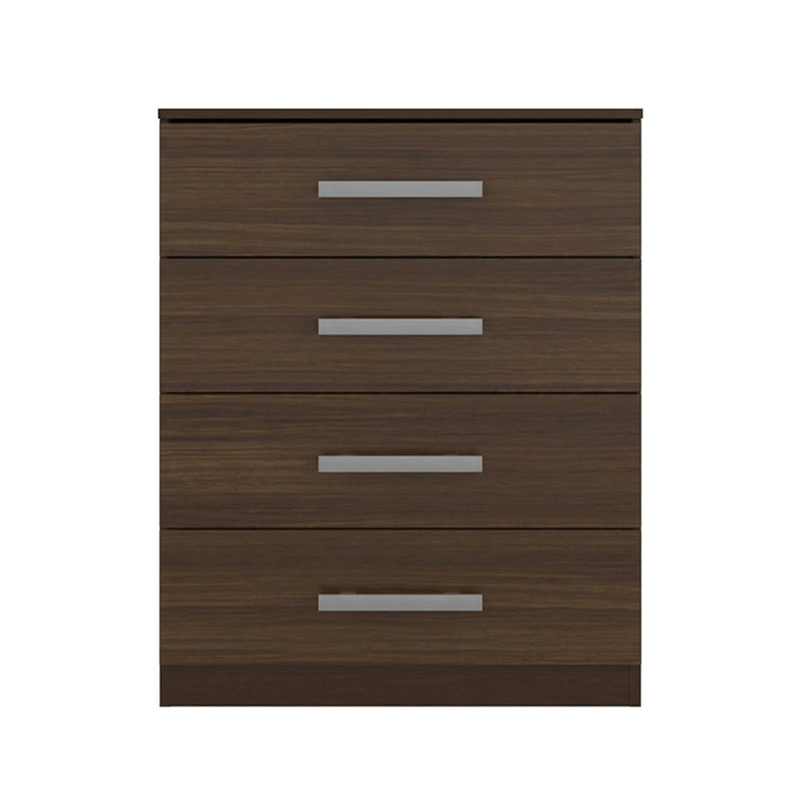 Cómoda cajonera Bertolini 565 con 4 cajones color chocolate alto brillo para recámara