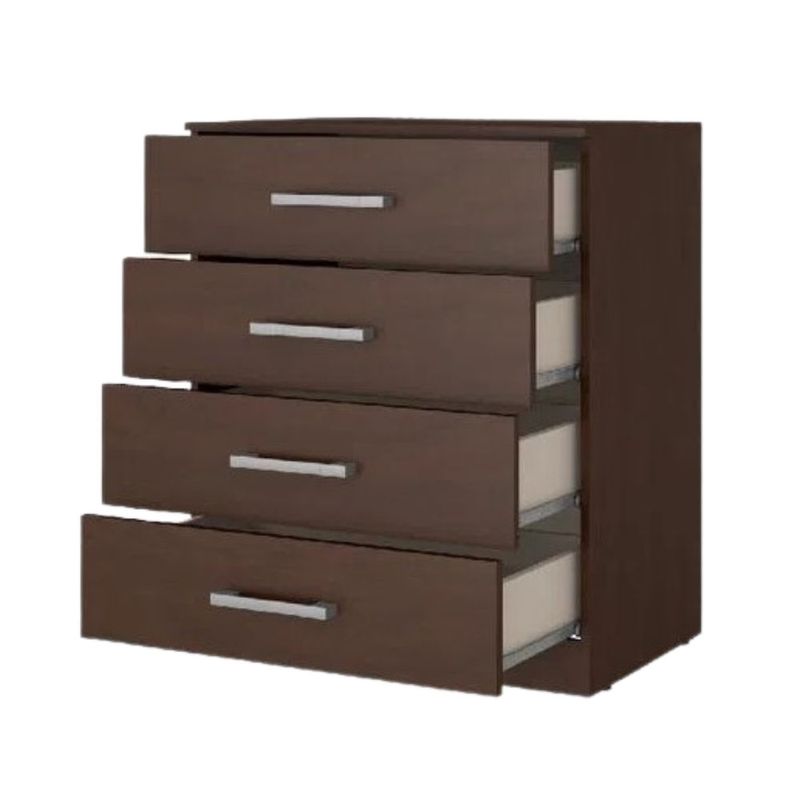 Cajonera de madera para ropa con cajones amplios Bertolini 565 color chocolate