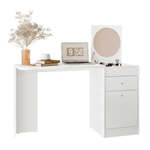 Mesa tocador con espejo para recámara acabado Blanco estilo contemporáneo
