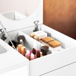Tocador de madera moderno para mujer en recámara estilo contemporáneo Blanco