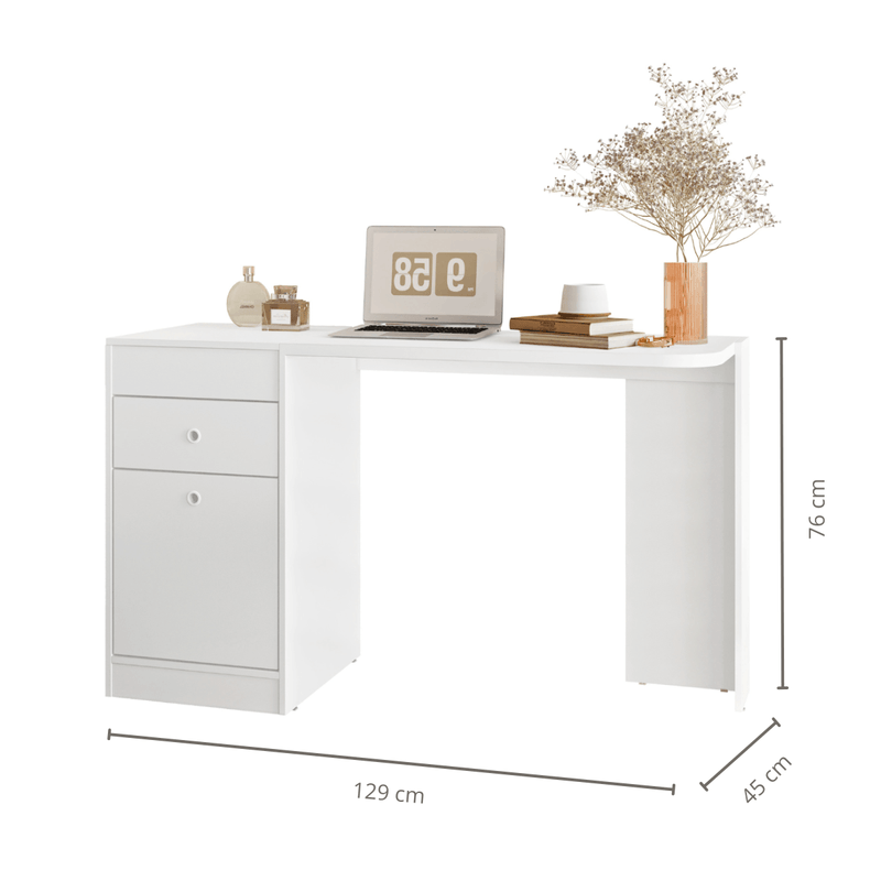 Mesa de maquillaje Bertolini Deseo desarmada con herrajes e instructivo Blanco