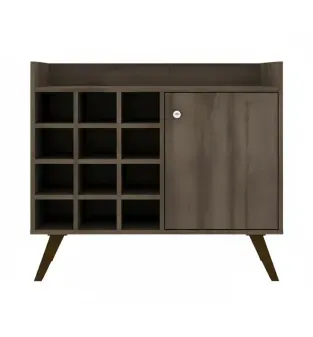 Mueble Bar Mini Cantina Retro Bertolini RT 3111 Mini Cava Botellero con 12 nichos color Rústico