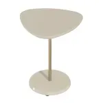 Mesa Auxiliar Bertolini Bel Alta para Sala Moderna color Off White