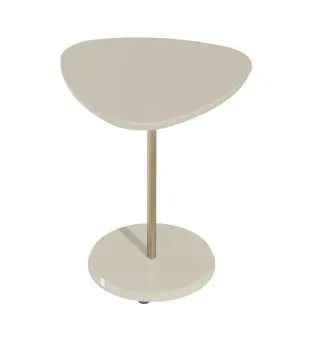 Mesa Auxiliar Bertolini Bel Alta Mesa Lateral para Sala Moderna Minimalista color Off White
