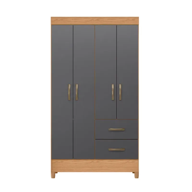 ropero armable de madera movyli freijo gris