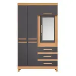 ropero de madera  closet para ropa fusion freijo gris