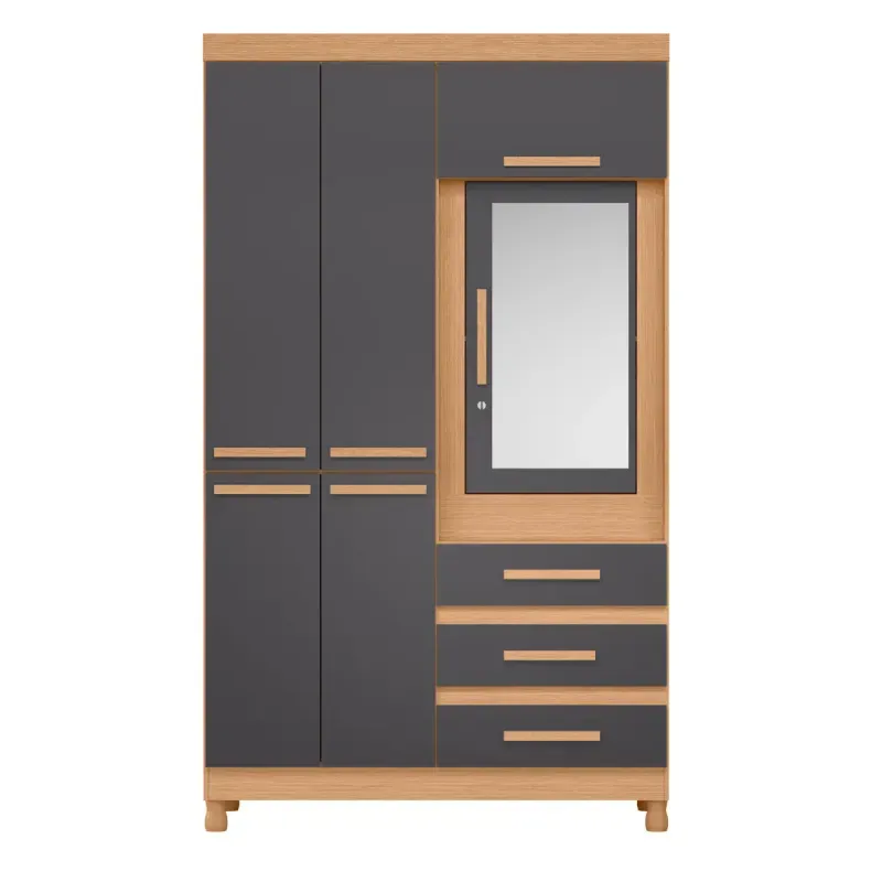 ropero de madera  closet para ropa fusion freijo gris