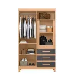 ropero closet mueble para colgar ropa fusion freijo gris