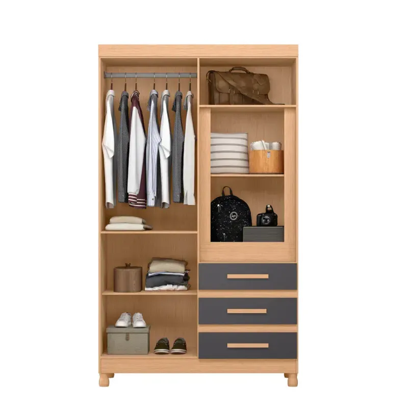 ropero closet mueble para colgar ropa fusion freijo gris