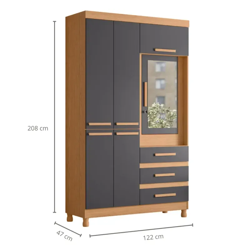 ropero ropero de madera fusion freijo gris