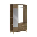 Ropero de Madera MDP LE 6017 Armario con Espejo Closet para Ropa Moderno Freijo
