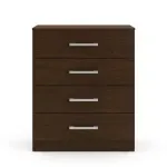 Cómoda cajonera Bertolini 565 con 4 cajones color chocolate alto brillo para recámara