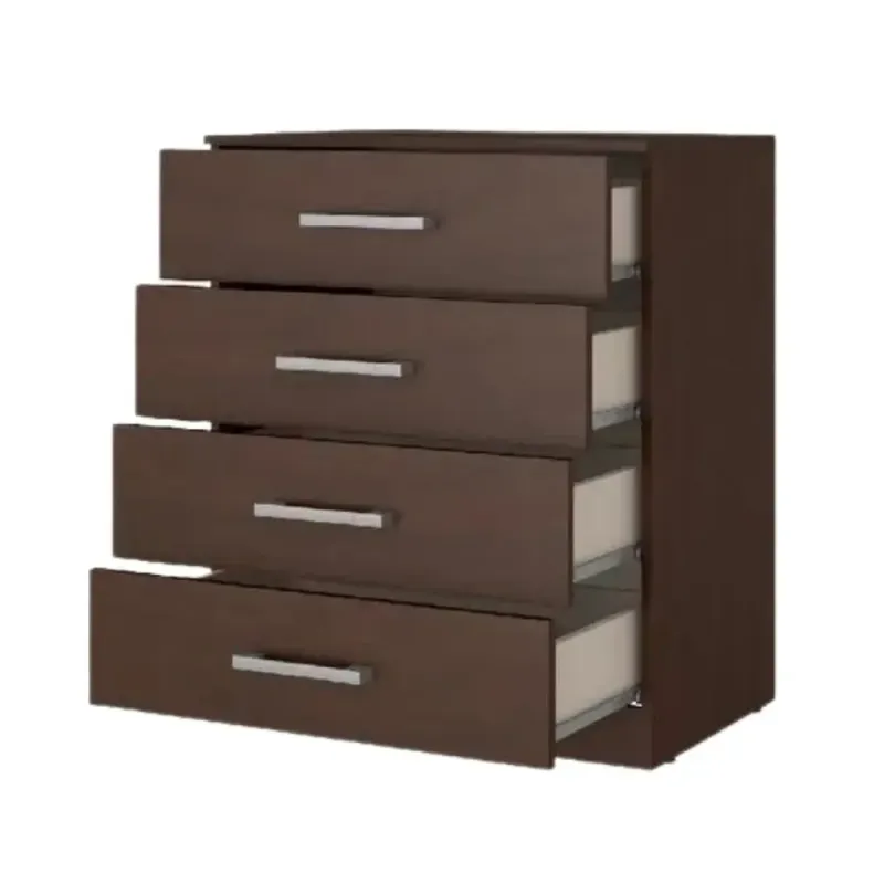 Cajonera de madera para ropa con cajones amplios Bertolini 565 color chocolate