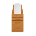 Cómoda Cajonera de Madera Moderna New Veneza Cinamomo