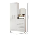 Cajonera armario de madera MDP Moderna muebles cajoneras para ropa baratos y resistentes Bertolini New Capri Blanco