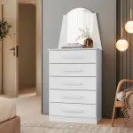 Cómoda de madera con espejo New Veneza Blanco
